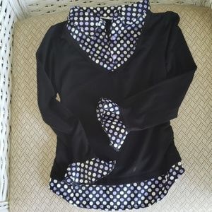 Long sleeve top with satin embellishments